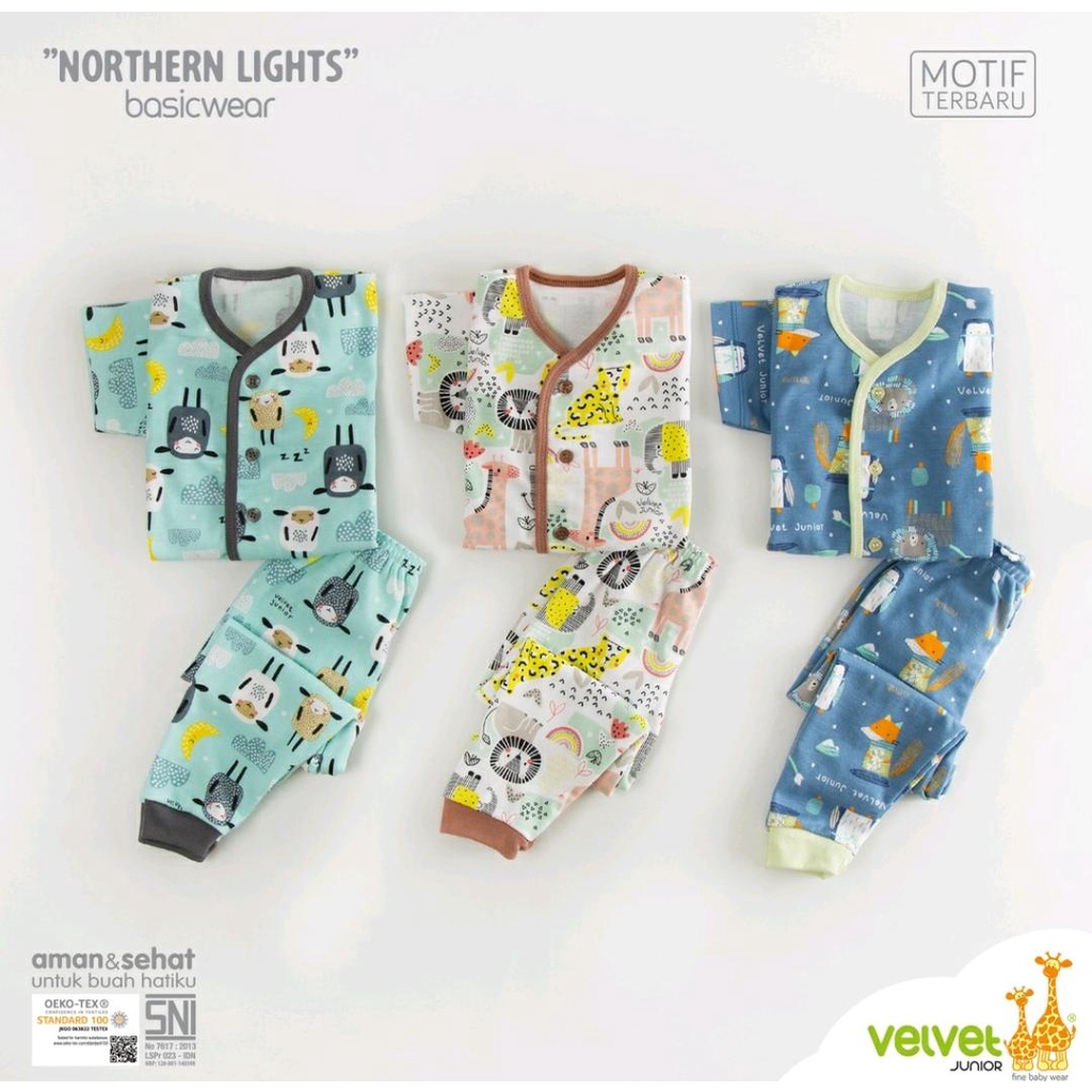 VELVET JUNIOR SETELAN BAYI MOTIF NORTHERN LIGHTS / SETELAN BAYI