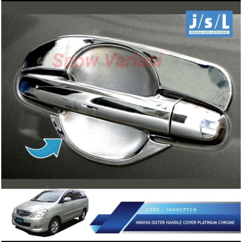 KIJANG INNOVA HANDLE + MANGKOK PAKET COVER CHROME PEGANGAN PINTU