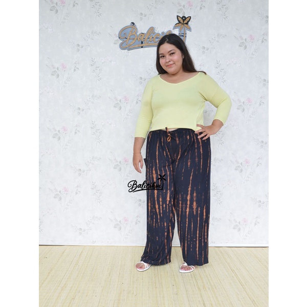 Balicihui Celana Tiedye Celana Pelangi Celana Jumbo Big Size Plus Size Kulot Bali