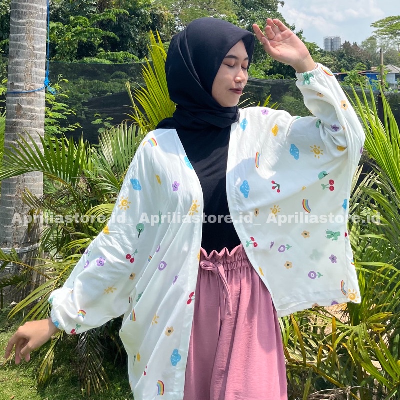 ONE SET KIYOWO OUTER / CRINKLE PANTS-R white dusty karet