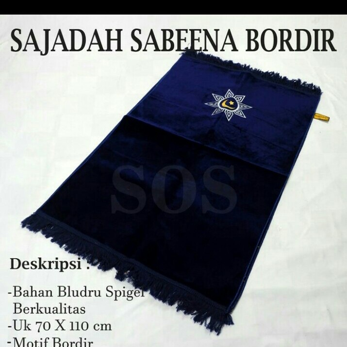 sajadah turky sabena polos bordir bahan bludru