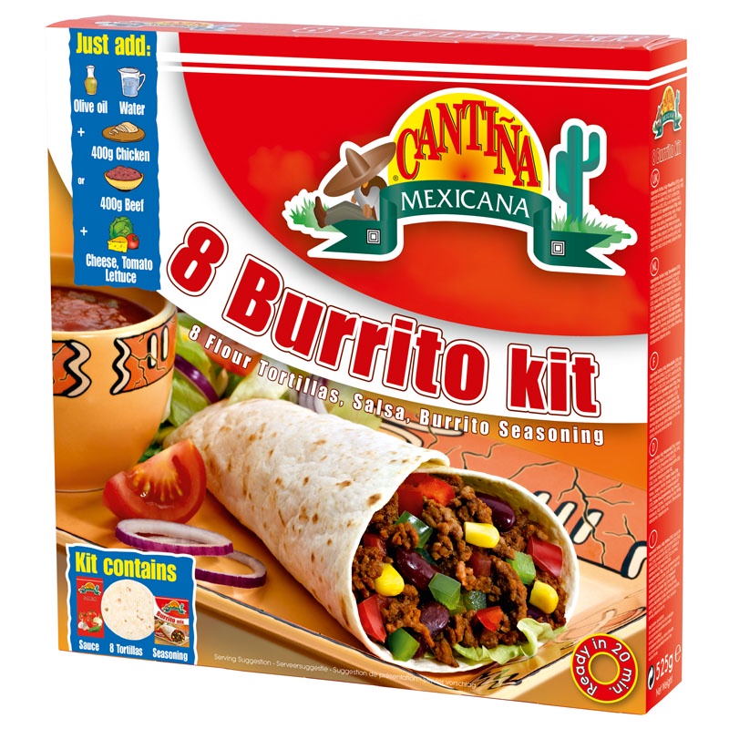 Cantina Mexicana 8 Burrito Kit 525 gram