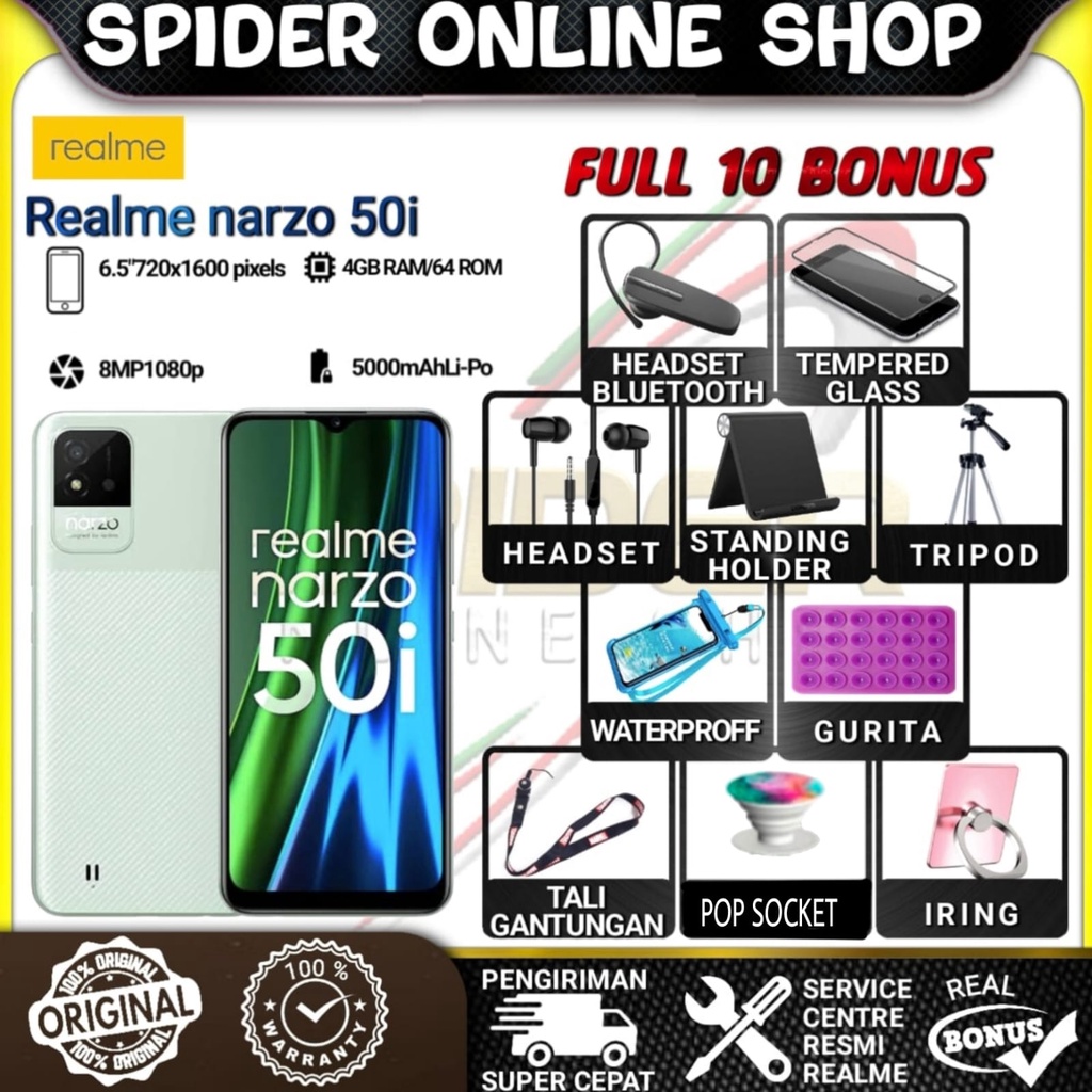 REALME NARZO 50i 4/64 RAM 4GB ROM 64GB GARANSI RESMI REALME