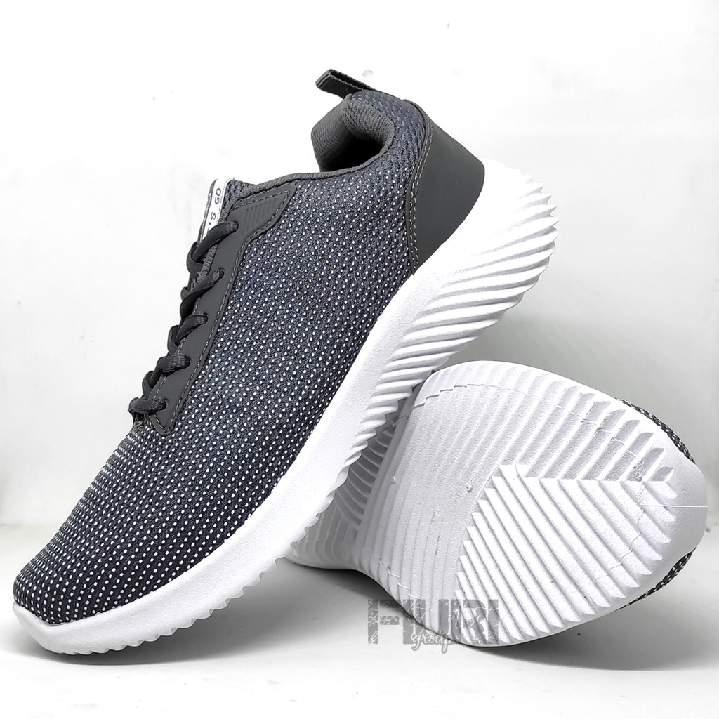 FIURI - Ando Original - XANDER 39-43 Abu Abu - Sepatu Kets Pria - Sepatu Sneakers Pria - Sepatu Olahraga Sport Pria - Sepatu Casual - Sepatu Jogging Lari Fitness Gym Senam Pria - Sepatu Sekolah Bertali SD SMP SMA - Fiuri