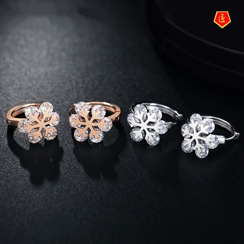 [Ready Stock]Simple Snowflake Ear Clip Female Fashion Sweet Temperament