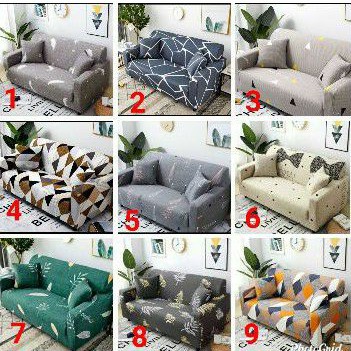 COVER SOFA SEATER sarung sofa elastis stretch elastic - COKLAT DAUN