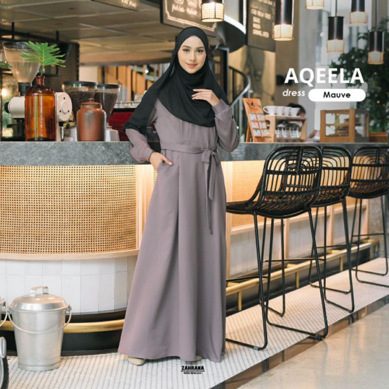 Aqeela Dress by Zahrana | Gamis Polos Premium Harian