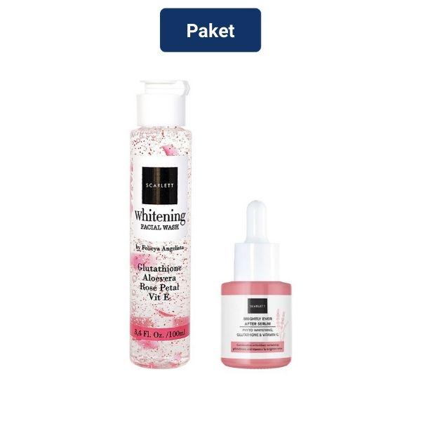 Scarlett Whitening Facial Wash 100 ml + Scarlett Whitening Brightly Ever After Serum 15 ml