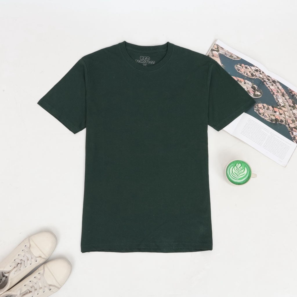 [LANGSUNG DARI PABRIK] Kaos Polos cotton combed 24s / ONECK / unisex / tangan pendek / baju pria-EMERALD