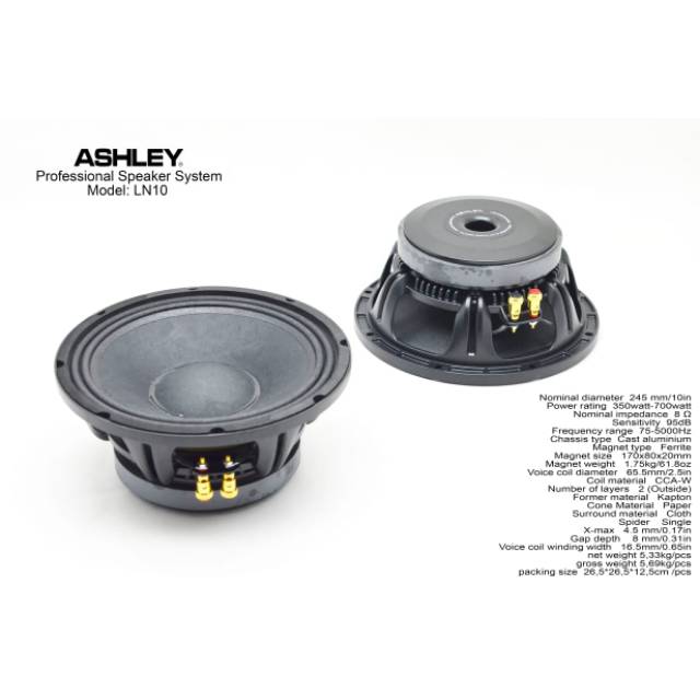 SPEAKER KOMPONEN ASHLEY LN10 10 INCH ORIGINAL ASHLEY