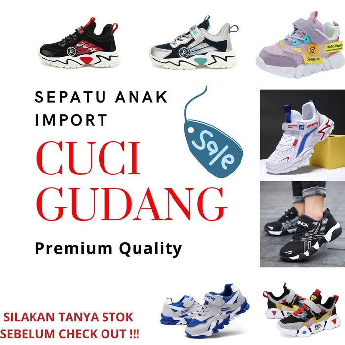 SEPATU SNEAKERS ANAK IMPORT LAKI-LAKI & PEREMPUAN CUCI GUDANG