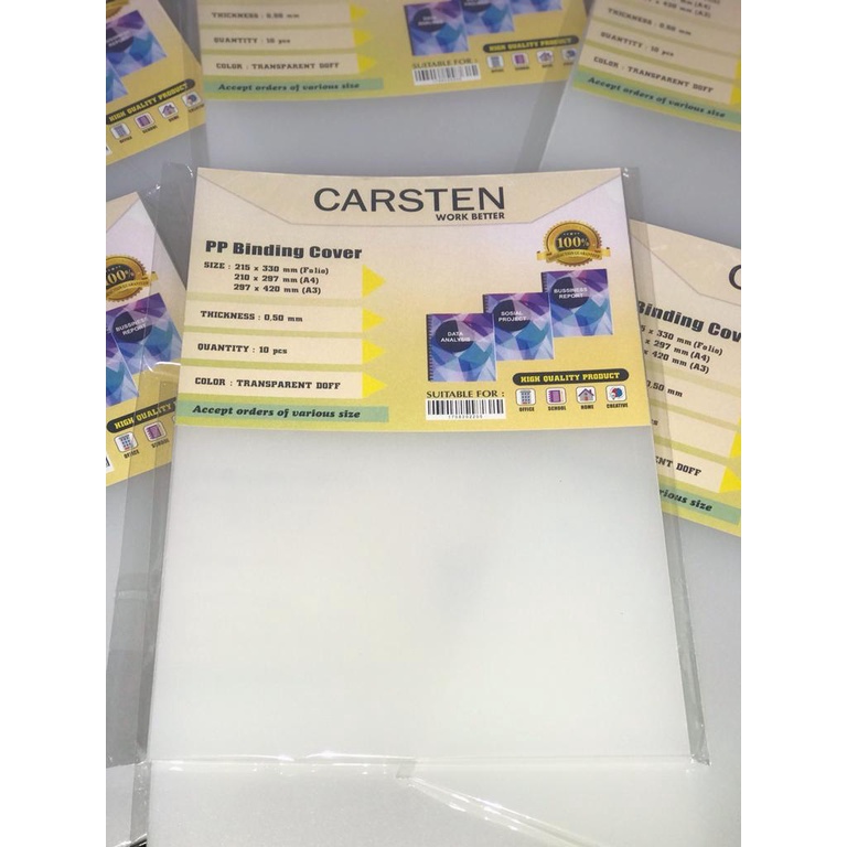 

IK6 Cover mika jilid doff 0.50mm isi 10 lembar Folio