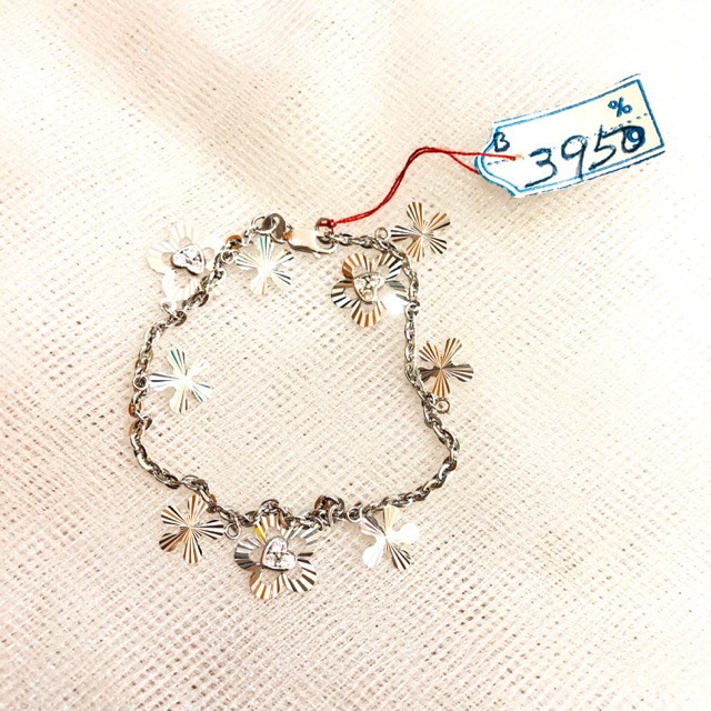 GELANG RANTAI EMAS PUTIH FLOWER