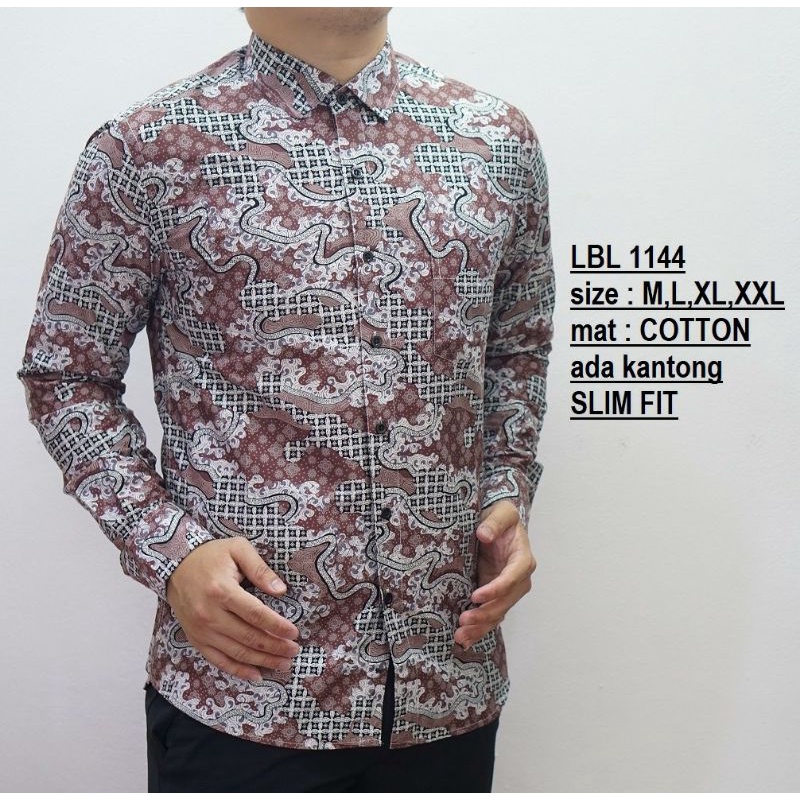 KEMEJA SLIM FIT PRIA BAJU BATIK SLIMFIT LBL1144