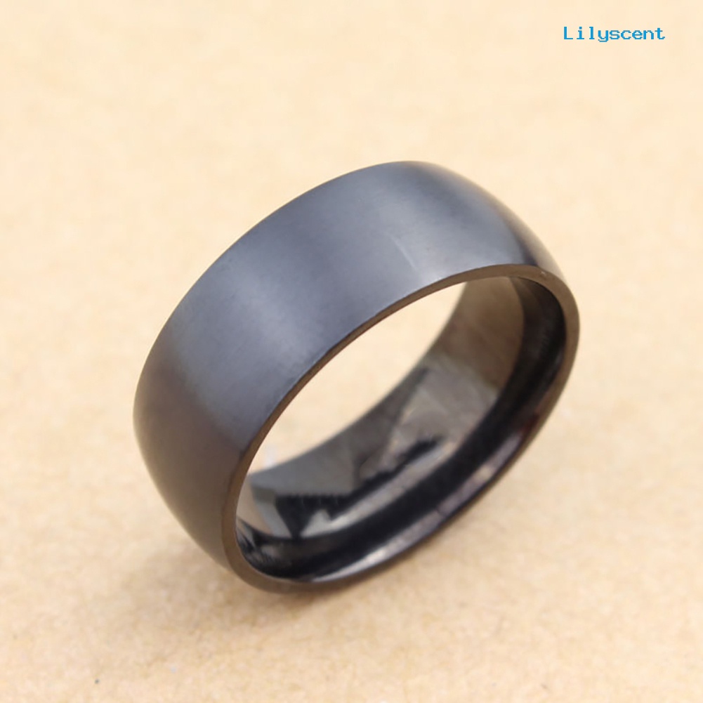 Ls Cincin Lebar 8mm Bahan Titanium Steel Untuk Pria