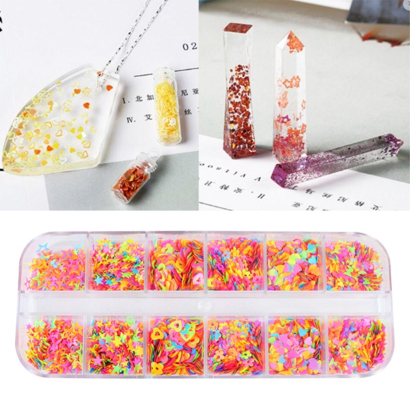 Serpihan Sequin Glitter Holografik 12 Sekat Untuk Dekorasi Nail Art