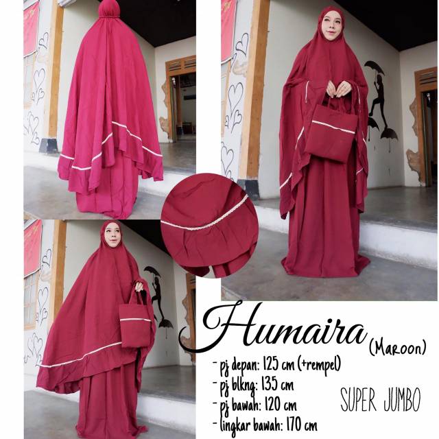 Mukena Humaira Super Jumbo Dewasa Rayon Super