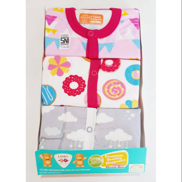 Sleepsuit Libby Premium Jumper Panjang Bayi Perempuan 0-3 bulan