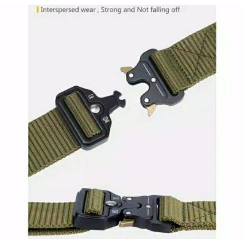 Gesper Pria Tactical Bahan Nylon Kepala Besi sabuk Pria