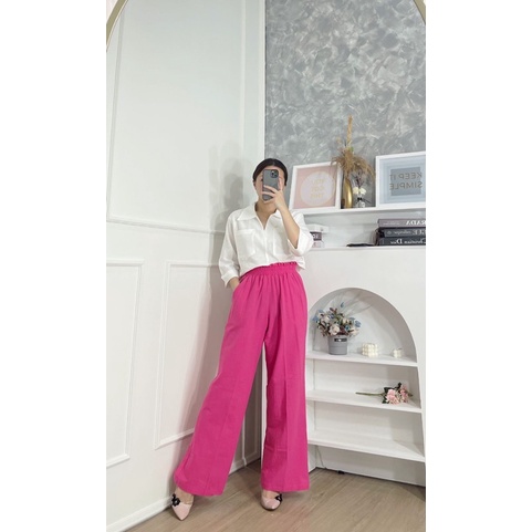 PRANA COLLECTION || Madeline Crop & Cullotes Set-Pink