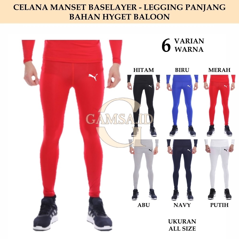 LEGGING PANJANG CELANA BASELAYER PRIA WANITA MANSET CELANA MANGSET OLAHRAGA SPORT SENAM RENANG GYM LARI