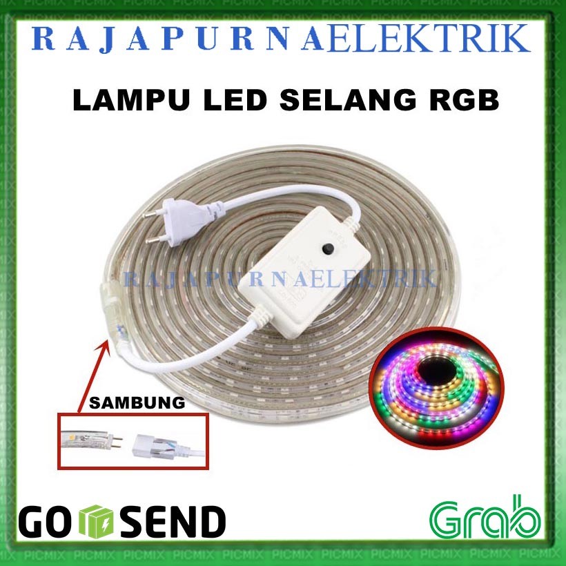 ECOKING Lampu LED STRIP SELANG 10Y 220v 10 Yard RGB Full set ORIGINAL