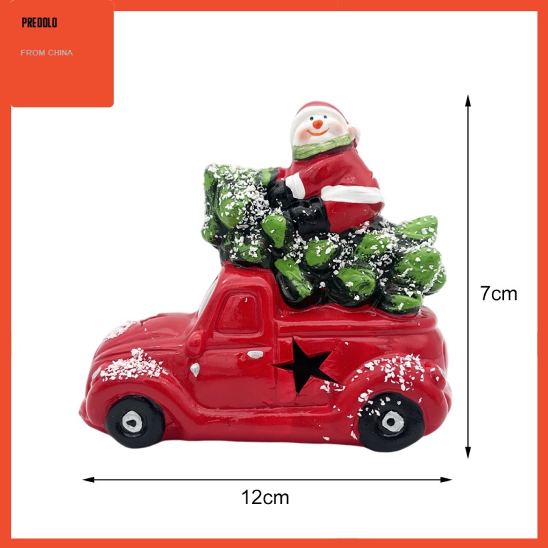 [In Stock] Xmas Christmas Truck Toy Ornaments with Light Decoration Ceramics Ornaments with Battery Festival