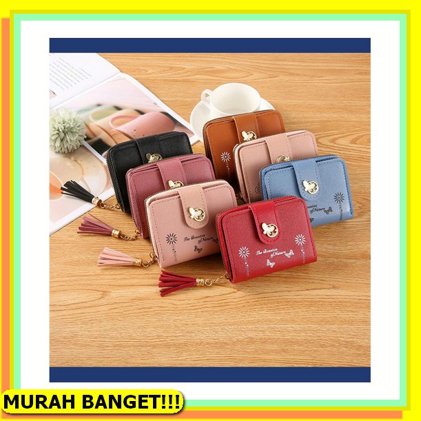 Dompet Dmpet Lipat Mini Wanita Disiplin Keuangan Pintar Tabungan Lucu Transparan Import Murah Cantik