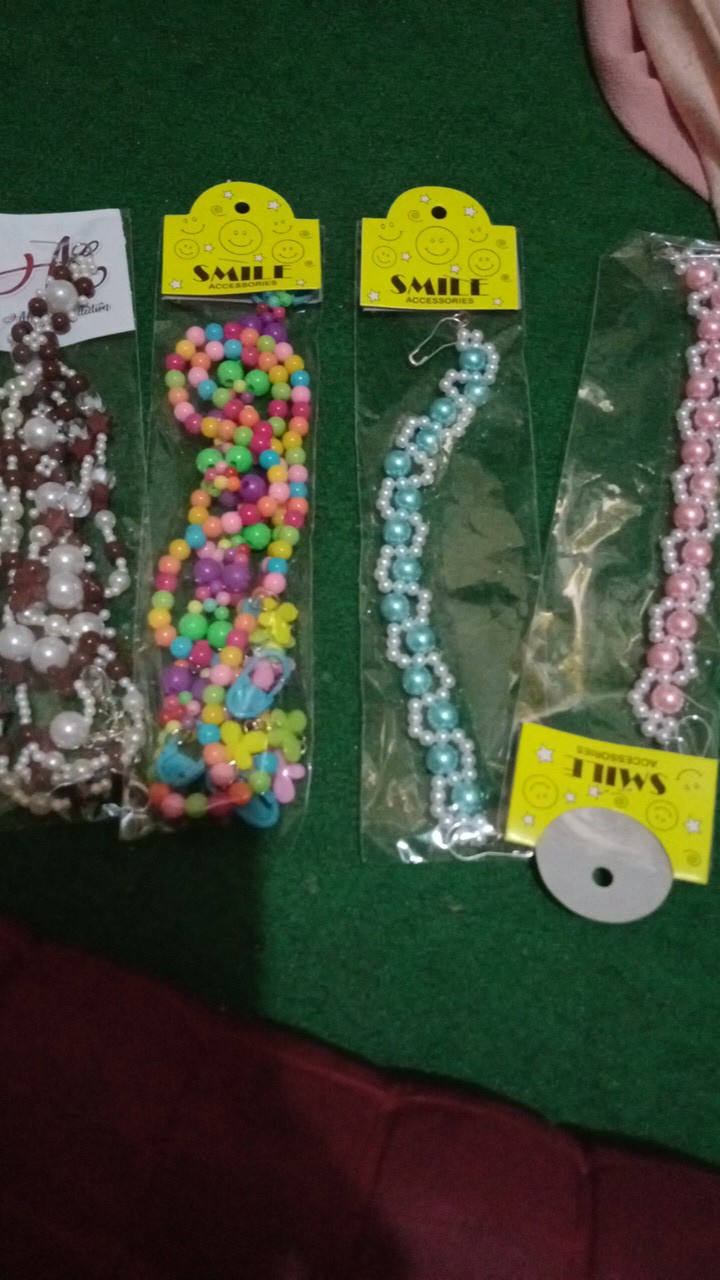 Konektor Dan Kalung Masker Hijab Mutiara Coklat Putih Elegant