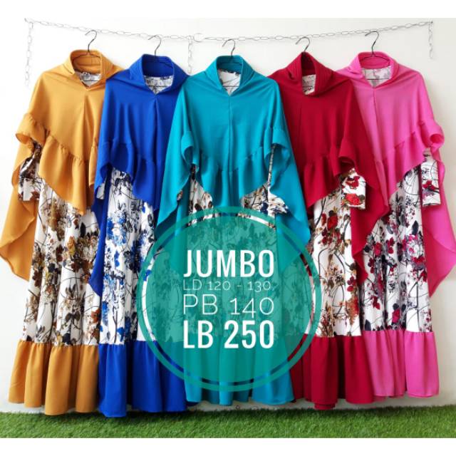 Gamis misbee REMPEL JUMBO 5 L / Gamis busui jumbo / Gamis set khimar jumbo / Gamis big size