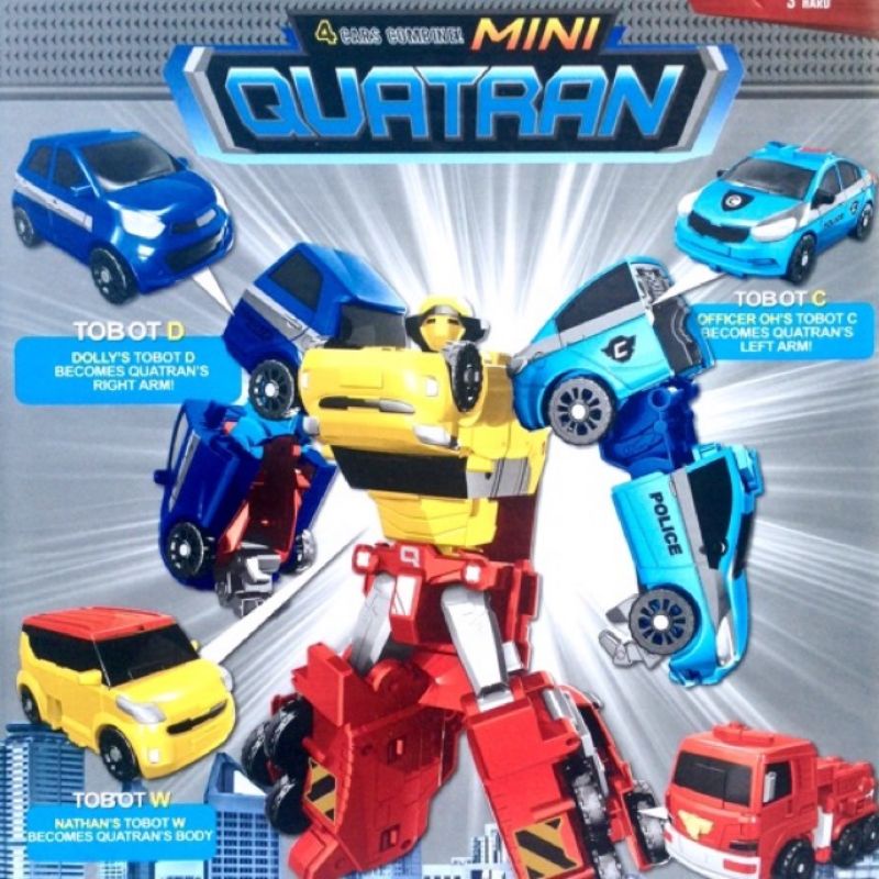 Mainan Robot Tobot Quatran Gabungan 4 mini tobot CDRW