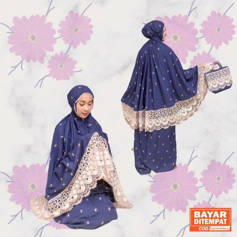 Mukenah rubiah dewasa motif rendah terbaru