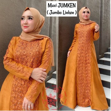 Arimbi Model Baju Gamis Brokat modern Terbaru 2020 JUMBO LD 120 FULL MEMUTAR