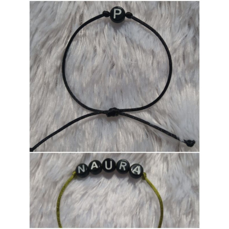 gelang tali satin 1 mm/gelang nama/ gelang inisial