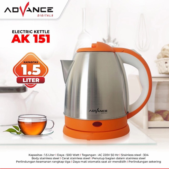 Advance Electric Kettle 1.5 Liter Teko Listrik AK-151 AK151