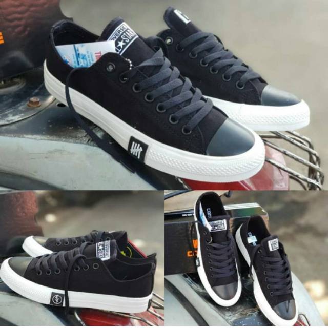 Sepatu Converse CT PRO UNDEFEADTED BLACK HITAM PUTIH SEKOLAH KULIAH KERJA SANTAI KADO PRIA WANITA