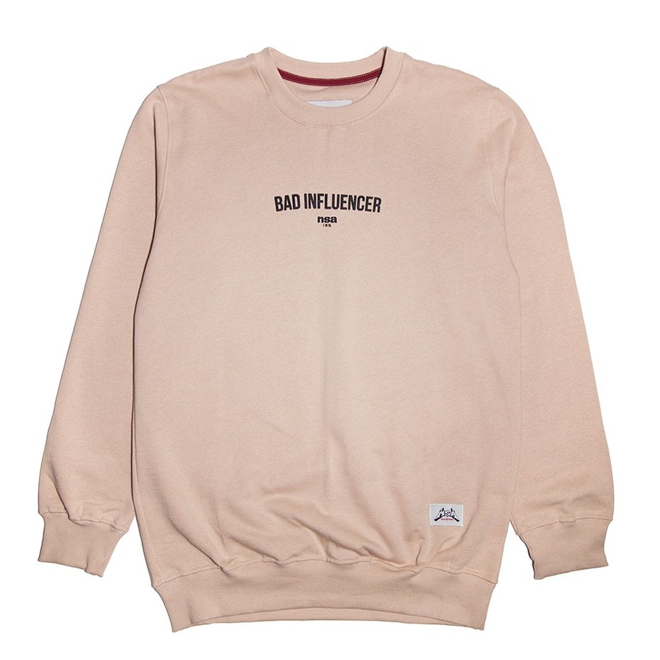NSA IND Crewneck Sweater Sweatshirt /Bad Influencer / Creamy Beige