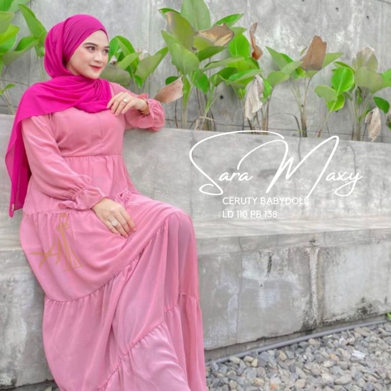 SARA MAXY Gamis Ceruty Babydoll LD 110 Busui