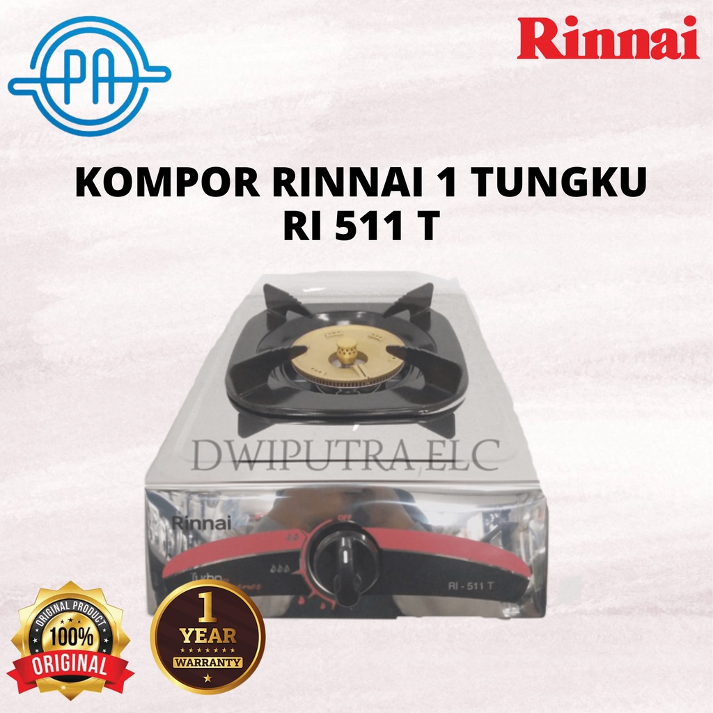 KOMPOR RINNAI 1 TUNGKU RI511T RI 511 T GARANSI RESMI