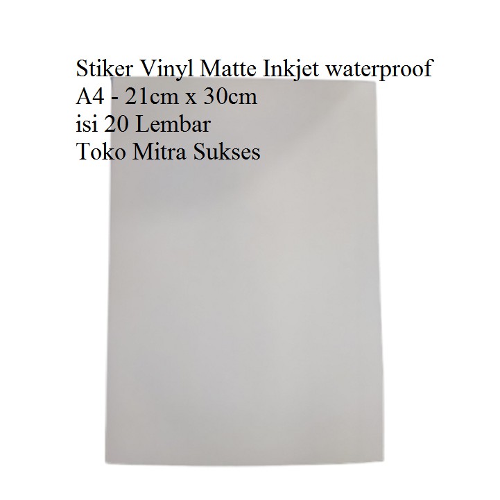 

Stiker Vinyl Matte Inkjet Waterproof A4