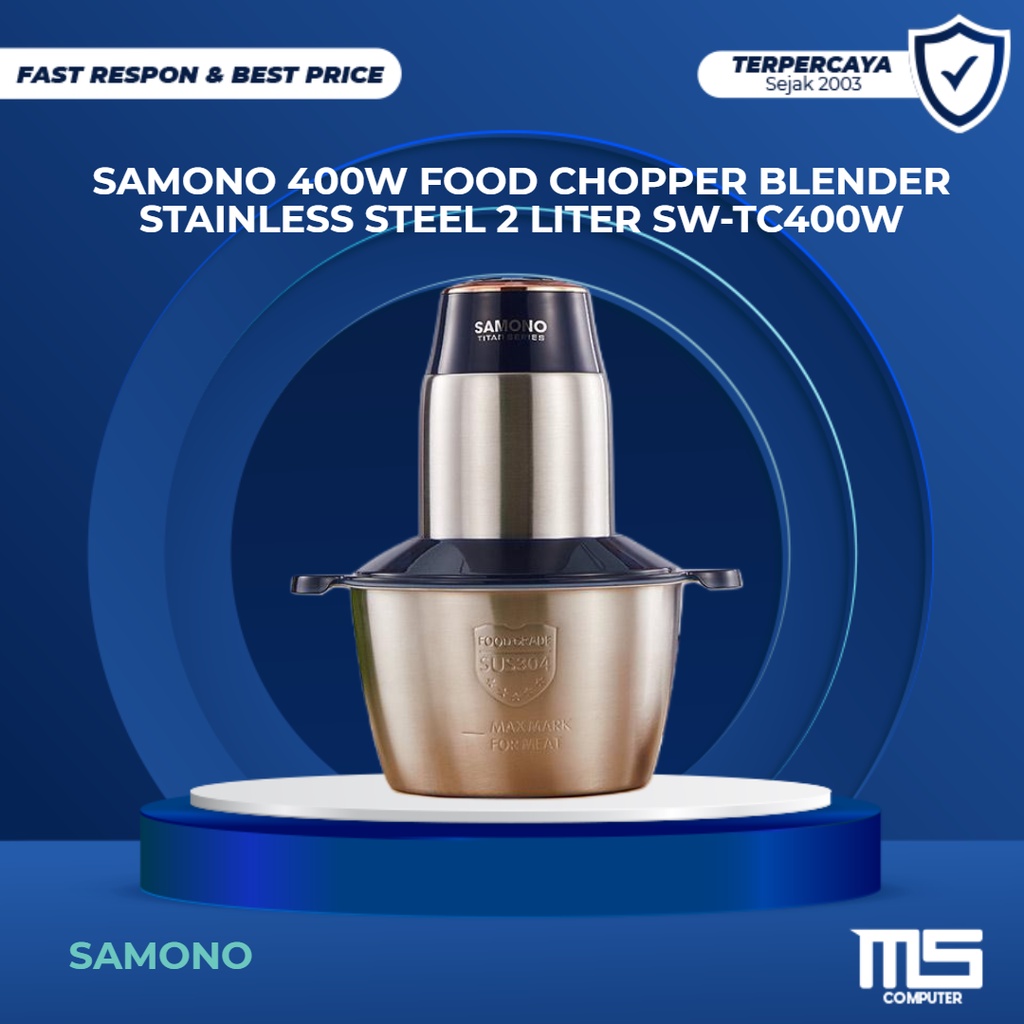 Samono 400W Food Chopper Blender Stainless Steel 2 Liter SW-TC400W