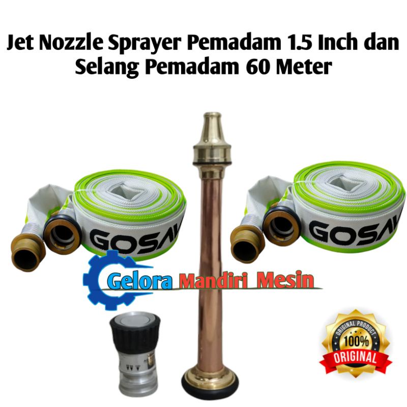 Paket Jet Nozle Selang Pemadam Panjang 60 Meter Komplit Variable Spray