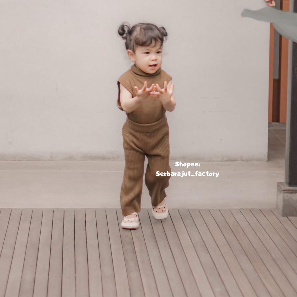 Yura Top Set Cullote Setelan Baju Rajut Anak