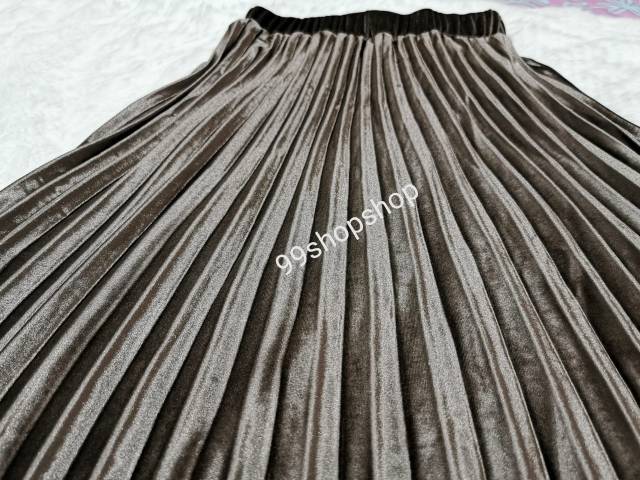 Rok beludru panjang/spring autuam/payung/lebar/velvet/Plisket/import/bangkok