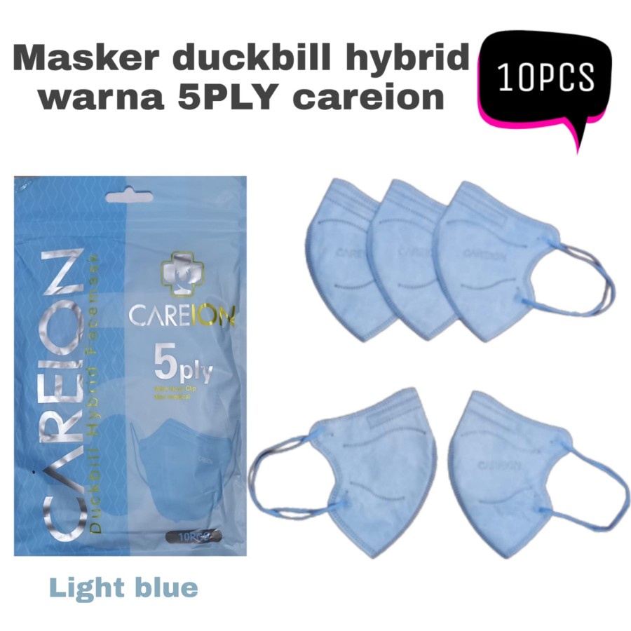 MASKER CAREION DUCK BILL HYBRID NOSE CLIP 5PLY ISI 10PC MASKER DUCKBILL CAREION HYBRID WARNA PREMIUM - DUCKBILL HYBRID 10PC