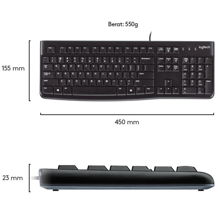 KEYBOARD LOGITECH USB K120 ORIGINAL