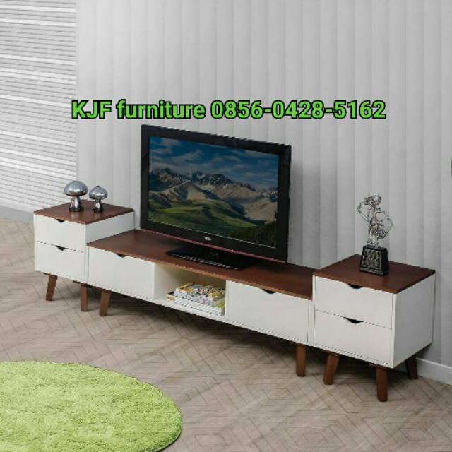 Lemari tv bufet tv duco set + lemari hias produksi KJF jepara
