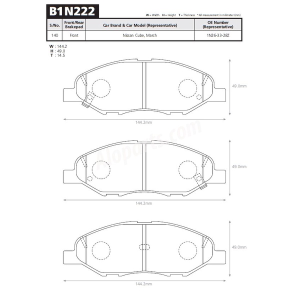 Brake Pad AISIN Grand Livina X-Gear Kampas Rem ADVICS B1N222T Original