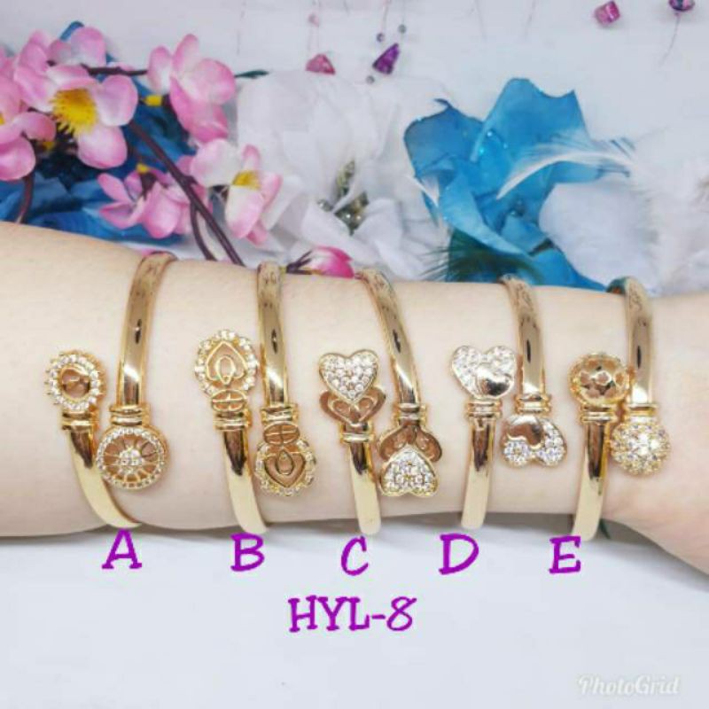 Gelang bangle bulat HYL-8 lapis mas