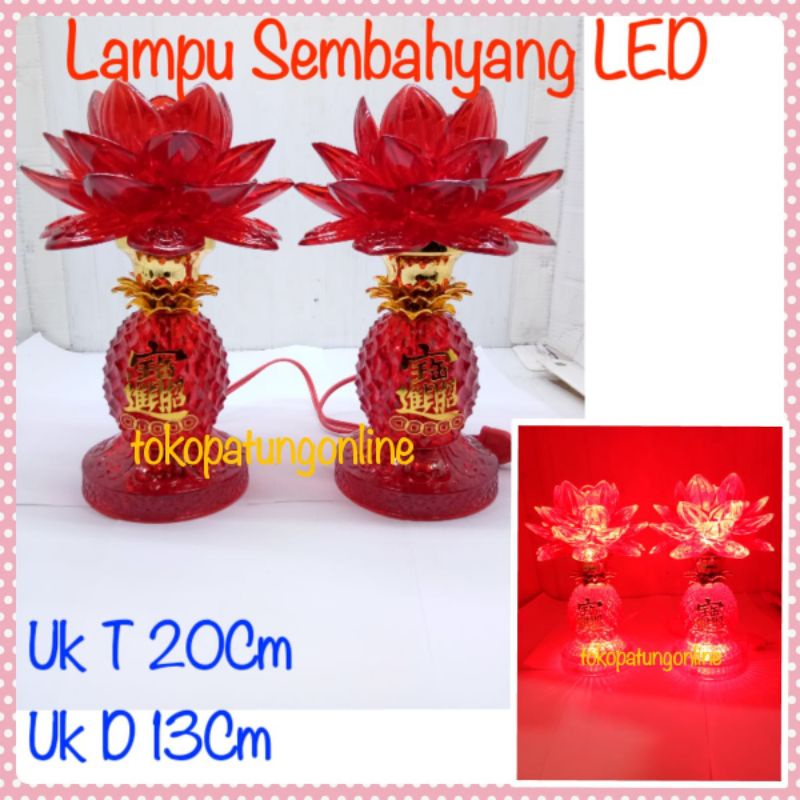 Lampu Sembahyang LED Yenpao Teratai Merah 07